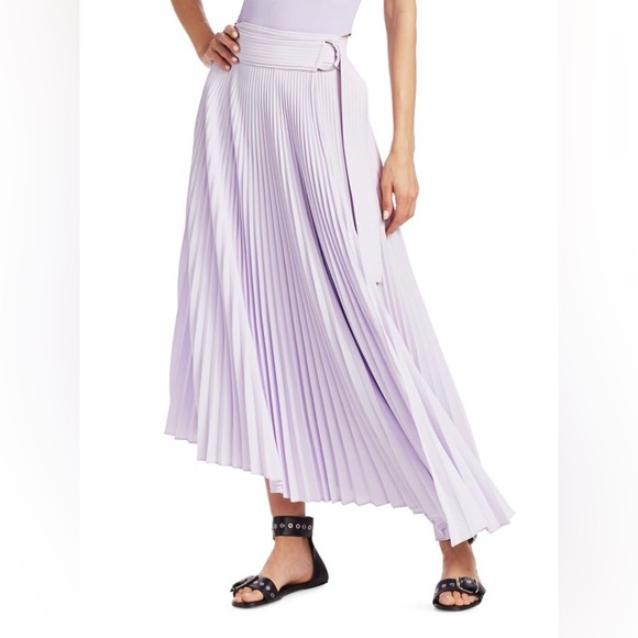 A.L.C. Arielle Pleated Asymmetric Midi Skirt Size 8 - Picture 4 of 15